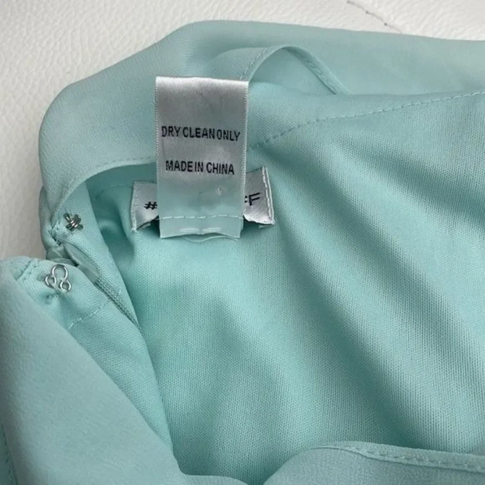 Levkoff Mint High Neckline Sleeveless Maxi Dress / Gown Size 8